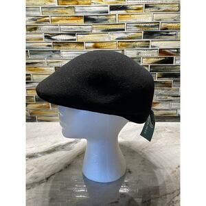 Vintage Lake Of The Isles 100% Wool Cap Hat Black Size L New Old Stock W/ Tags